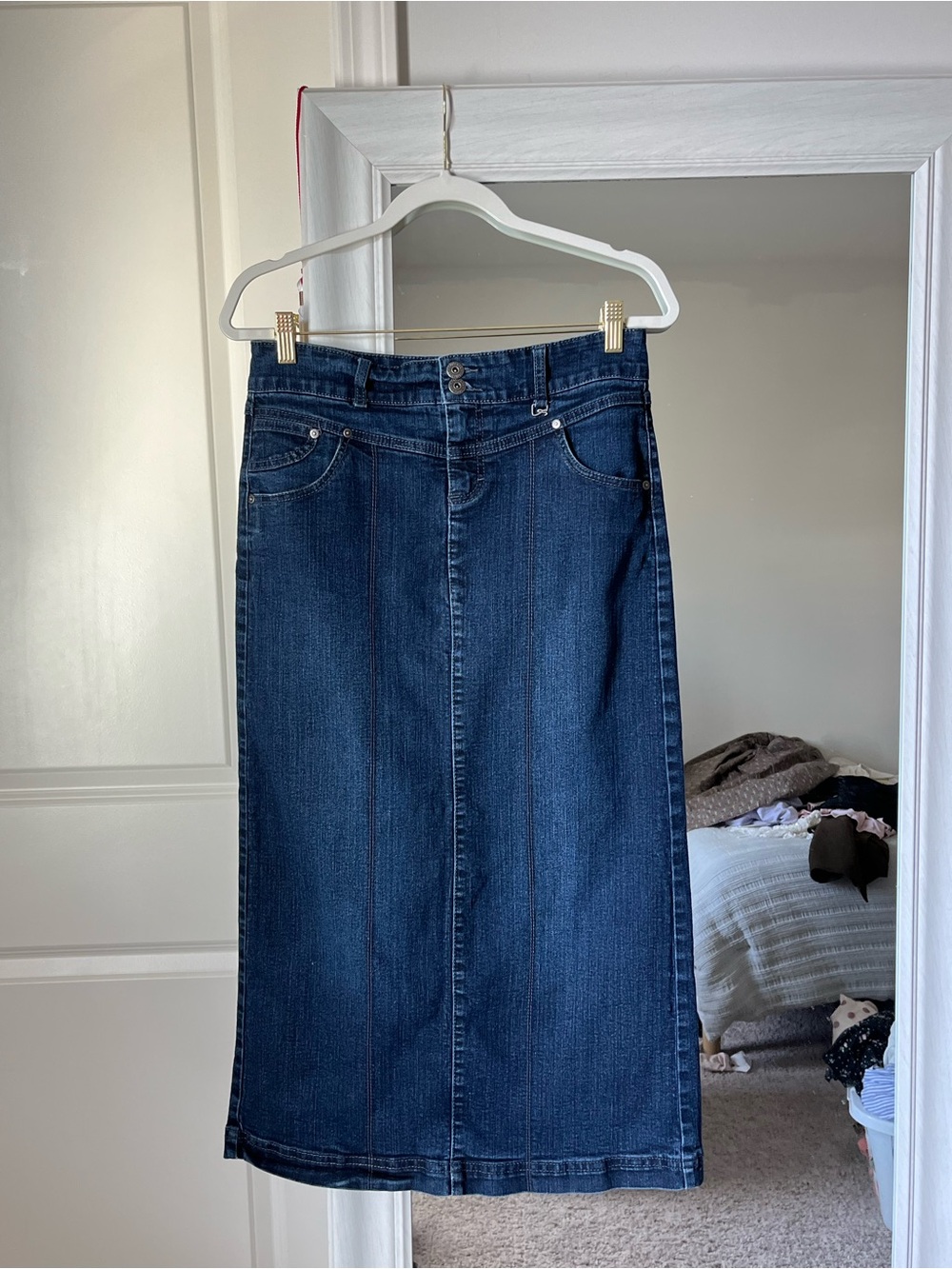 Style & Co Denim maxi Pencil Skirt sz 6